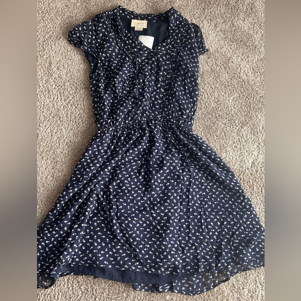 Short Sleeve Navy Dress